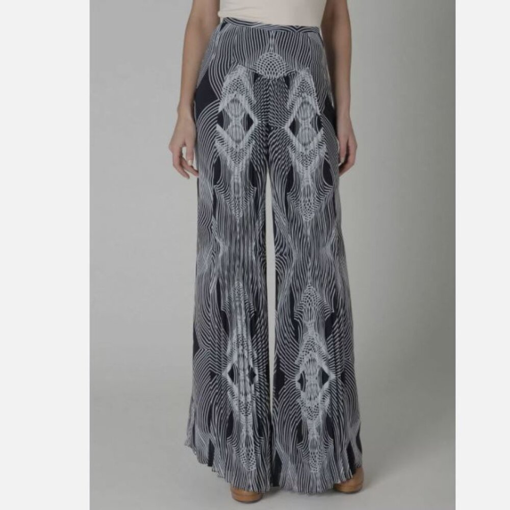 Anthropologie Leifsdottir Pleated "Optic" Palazzo Pants Size 0